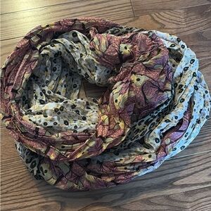 Floral and Leopard Print Scarf